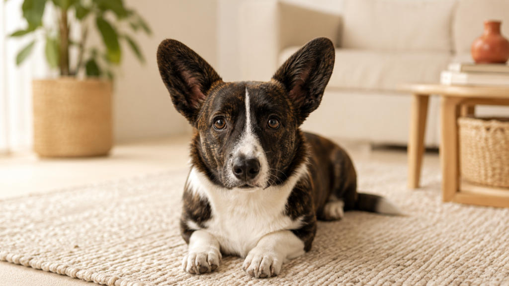 Cardigan Corgi resting calmly — know the signs of grape toxicity in dogs