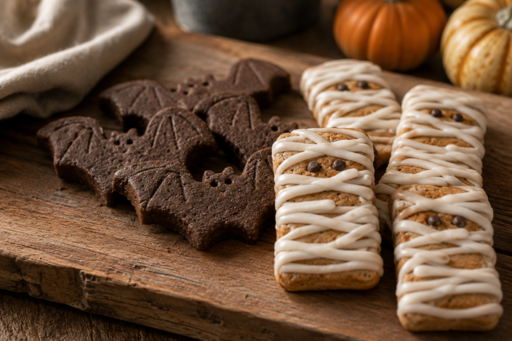 carob-bat-cookies-mummy-biscuits-dog-treats carob bat cookies and yogurt mummy biscuits for dogs