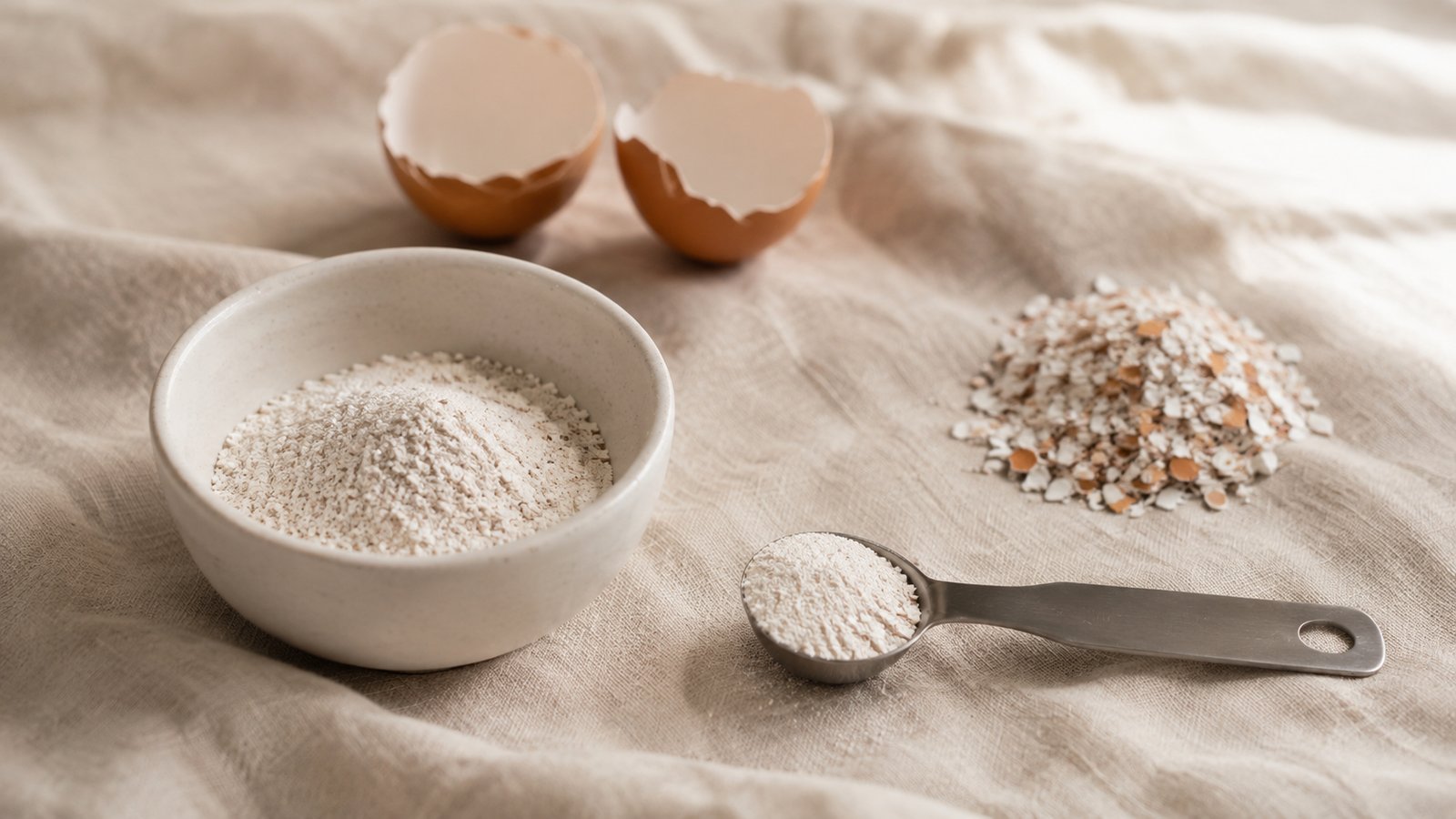 Measuring calcium powder for homemade senior dog food